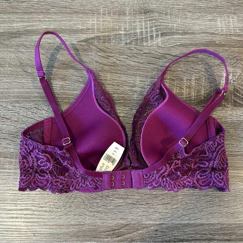 Victoria’s Secret Women’s Magenta Lace Push Up Bra - 34B - Picture 3 of 5